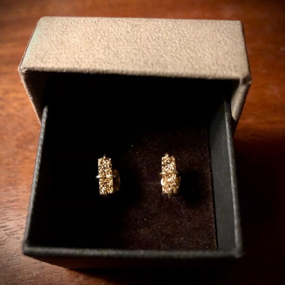 Gold Druzy posts - 14k over sterling - Picture 8 of 8